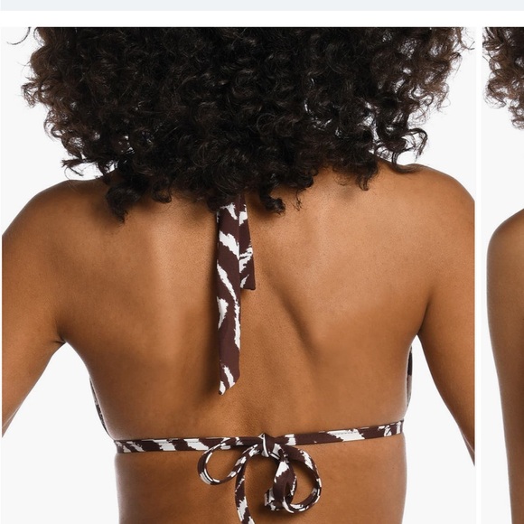 NWT Reversible LaBlanca Brown and White Zebra Print Halter Bikini Top - Picture 3 of 3